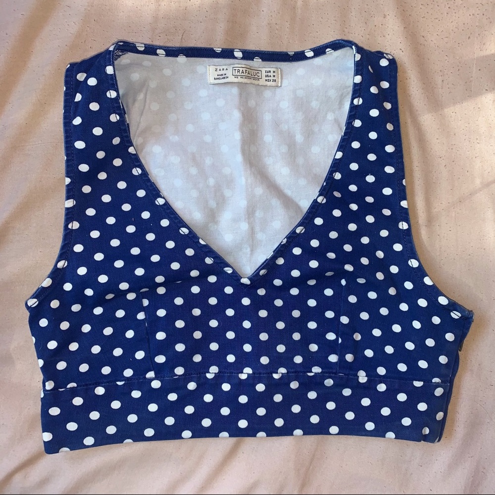 zara v neck denim top